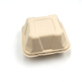 Lebensmittelqualität Clamshell Take Away Einweg-Lebensmittelverpackung 6x6 Bagasse Burger Hamburger Box